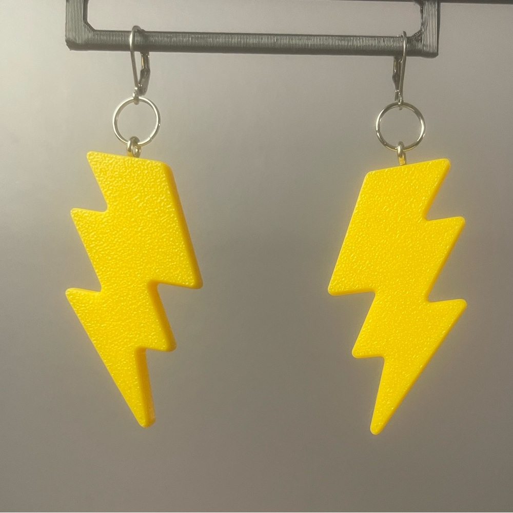 NEW Yellow Lightning Bolt Earrings